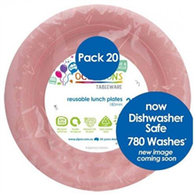 LIGHT PINK ROUND LUNCH PLATE 20PK ALP
