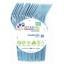 Light Blue Fork 25 Pack