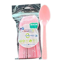 Light Pink Spoon 20 Pack