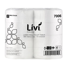 Livi Toilet Tissue Everyday Jumbo 2PLY 300M 8CTN 7006