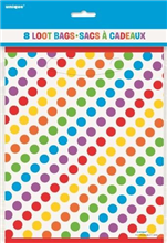 Loot Bags Rainbow Dots 8 Pack
