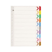 MARBIG 35017 DIVIDERS INDEX A4 COLOUR 10 TAB