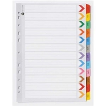 MARBIG 35029 DIVIDERS INDEX A4 COLOUR JANDEC