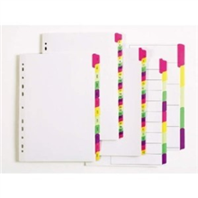 MARBIG 36017 DIVIDERS REINFORCED BOARD A4 FLUORO 10 TAB