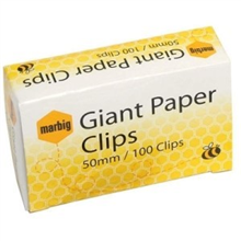 MARBIG PAPER CLIPS GIANT ROUND 50MM BOX 100