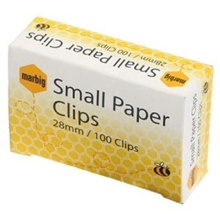MARBIG PAPER CLIPS SMALL ROUND 28MM BOX 100