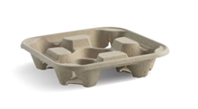 MOULDED FIBRE CARRY TRAY 4 CUP 50PK