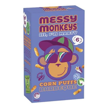 Messy Monkeys Puffs BBQ 17G 6PK