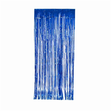 Metallic Foil Curtain True Blue