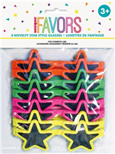 NOVELTY STAR STYLE SUNGLASSES 8PK 84702