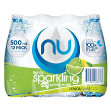 NU Lightly Sparkling Water Lemon Lime 500ML 12CTN