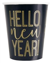 New Years Cup Black  Gold 8 Pack