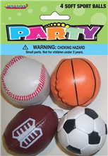 Novelty Soft Sport Balls 4 Pack