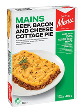 On The Menu Mains Beef Bacon Cheese Cottage Pie 400G