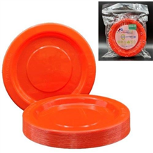 Orange Round Snack Plate 20 Pack
