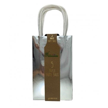 Paper Bag Metallic Silver 5PK