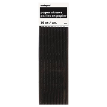 Paper Straws Black Foil 10PK