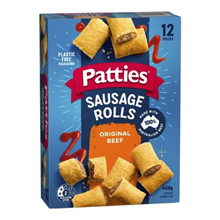Patties Party Sausage Rolls Beef 12Pk