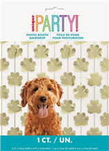 Pawty Animal Dog Gold Paw Foil Backdrop 121m
