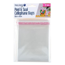 Peel  Seal Cellophane Bags 10cm x 10cm 72PK