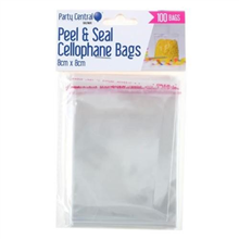 Peel  Seal Cellophane Bags 8cm x 8cm 100PK