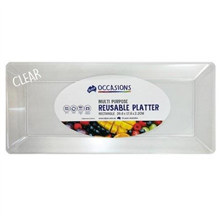 Platter Rectangular Reusable Clear 396x176x22CM
