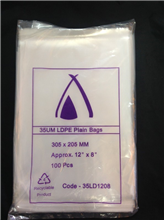 Poly Bag 12x8 310x205mm 35UM 100 Pack