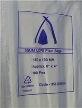 Poly Bag 6x4 150x100mm 35UM 100 Pack
