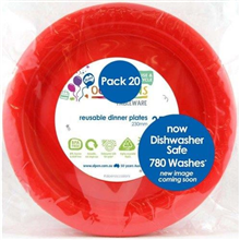 RED ROUND DINNER PLATE 20PK ALP