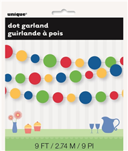 Rainbow Dots Garland 9Ft