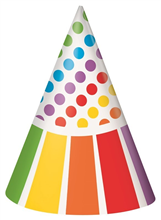 Rainbow Party Hats 8 Pack