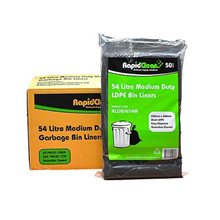 Rapid Clean Garbage Bag 54L Medium Duty Black 50PK