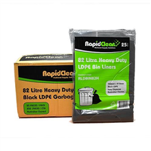 Rapid Clean Garbage Bag 82L Heavy Duty Black 25Pack