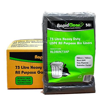 Rapid Clean Garbage Bag Heavy Duty All Purpose 73L Black 50PK 5CTN