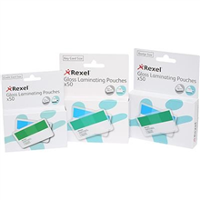 Rexel Laminating Pouch Business Card Clear 50Pk