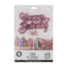 Rose Gold Happy Birthday Cake Topper