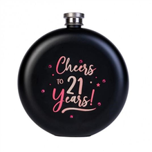 Round Flask Rose Gold 21st