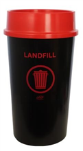 Sabco Bin Recycling Bottles  Cans With Red Lid 60L