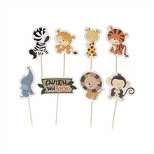 Safari Animal Cake Pick 12cm 8pk