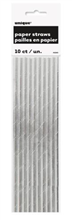 Silver Foil Paper Straws 10 Pack