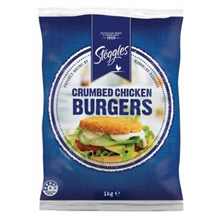 Steggles Chicken Burger Crumbed 1kg