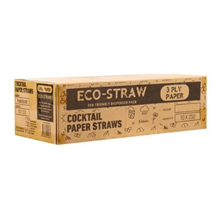 Straw Cocktail Paper Black Eco 2500CTN