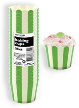 Stripes Baking Cup Lime Green 25 Pack