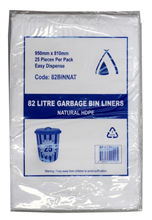 Tailored Garbage Bag 82L Clear 25 Packet