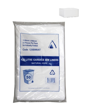 Tailored Garbage Bag Heavy Duty 120L Clear 50 Pack 4 Carton