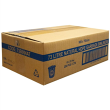 Tailored Garbage Bags 73L Natural HDPE 250 Carton