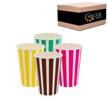 Tailored Paper Cup 16OZ Candy Stripe 50PK