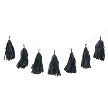 Tassel Garland Black 3M 12 Pack