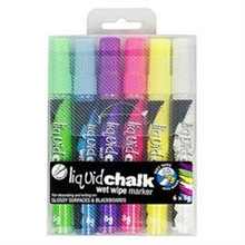 Texta Liquid Chalk Marker Bullet Asst 6Pk
