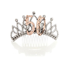 Tiara 50th Rose Gold  Silver
